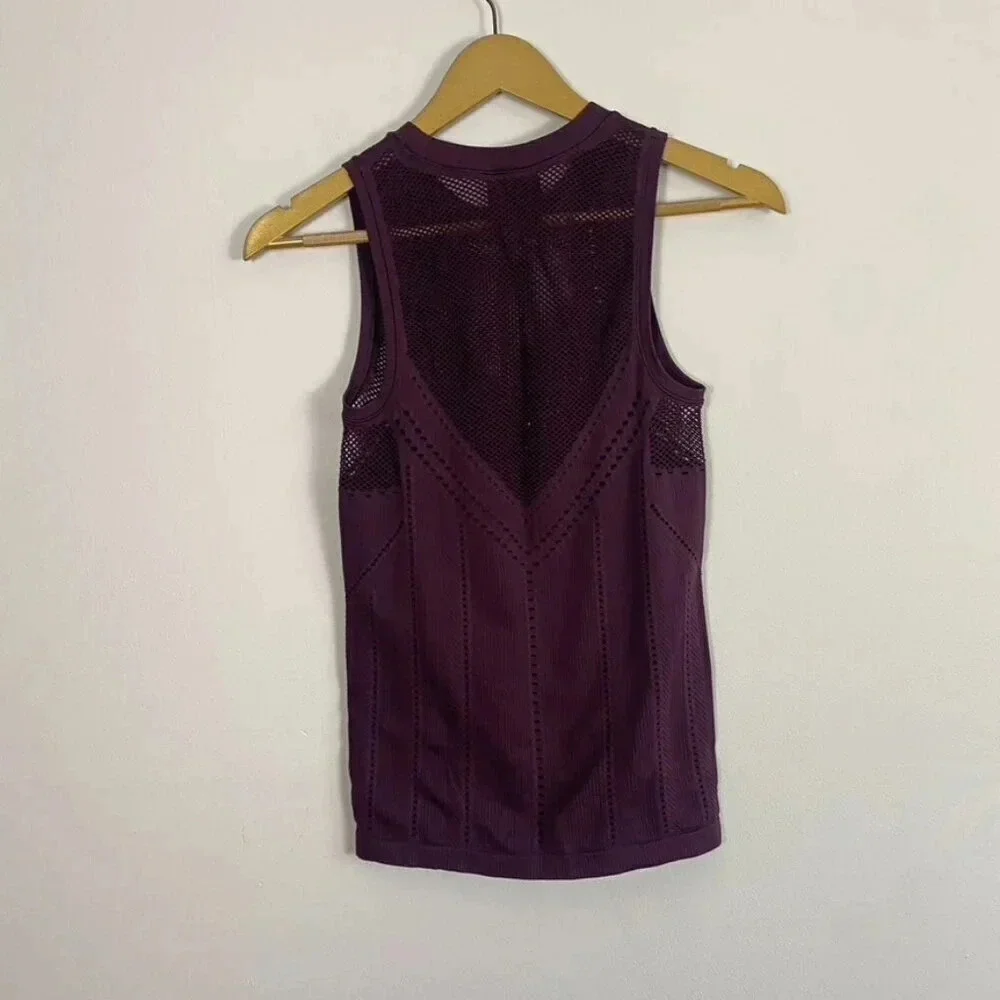 Athleta Purple Seamless Mesh Oxygen Tank Top